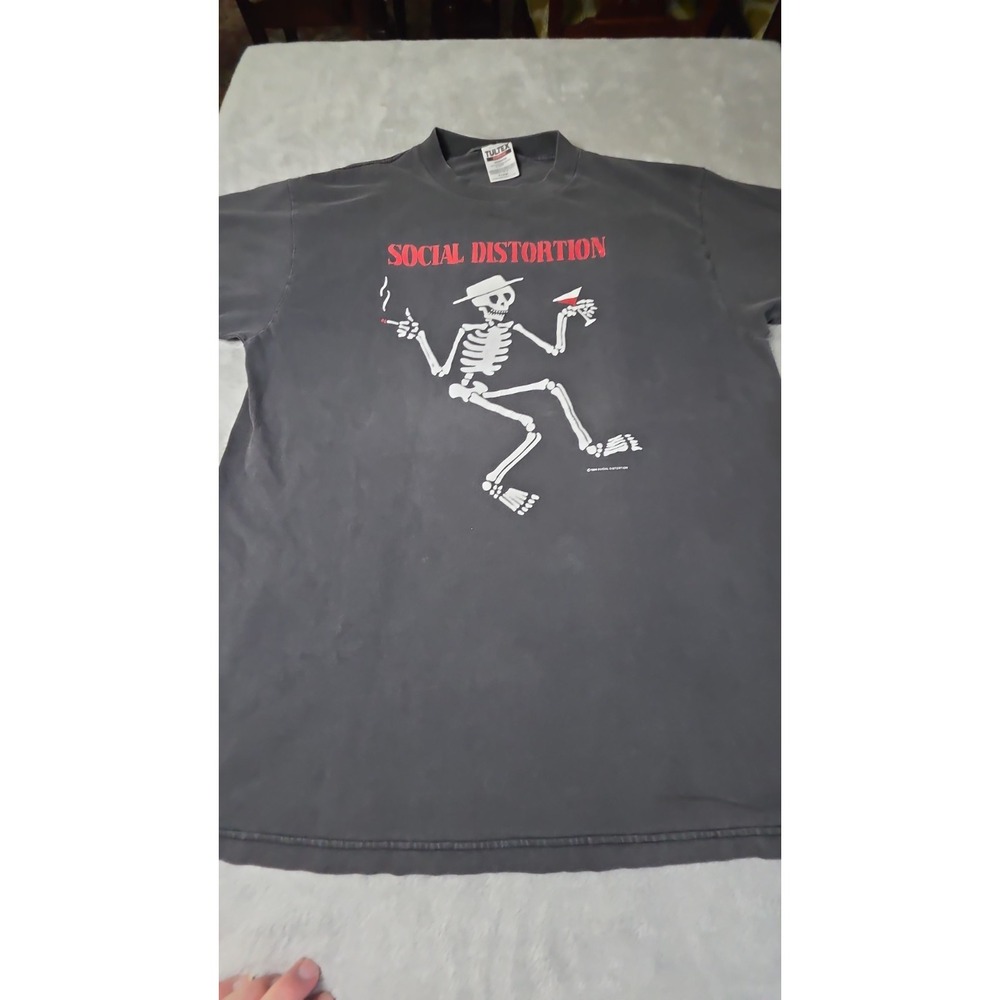 Vintage 90s Social Distortion Shirt Original 1990 Tour XL Punk Rock Band Tee